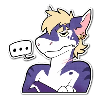 😚 ... Furry, Anthro, Dinosaurier, Cartoon, Aufkleber, Tier, Säugetier whatsapp sticker