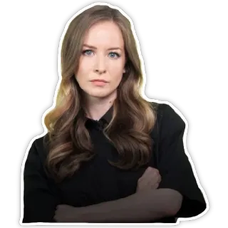 😠 женщина, серьезная, портрет, руки скрещены telegram sticker