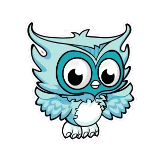 🦉 フクロウ, かわいい, 漫画, 動物, 鳥 telegram sticker