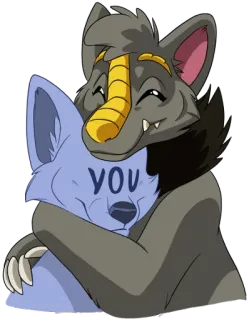 🤗 you abbraccio, affetto, carino, animale, cartone animato, peloso telegram sticker