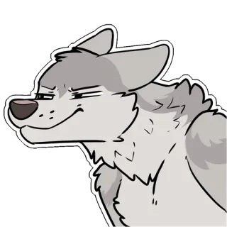 🤨 wolf, dier, zelfgenoegzaam, cartoon, furry telegram sticker
