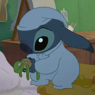 ❣️ Stitch Lilo & Stitch stitch, disney, kreskówka, słodki, śpiący, żółw, piżama telegram sticker
