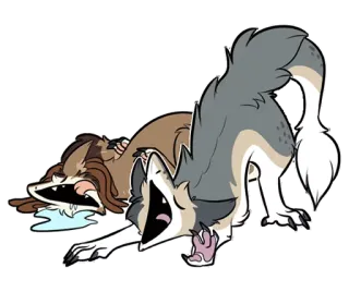 💤 animals, wolves, cute, crying, illustration, cartoon telegram sticker