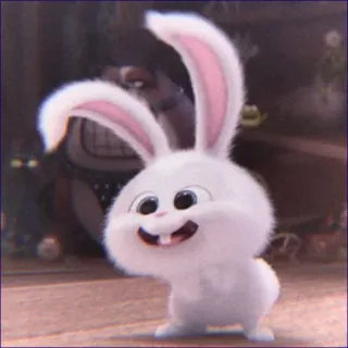😁 Snowball The Secret Life of Pets bunny, rabbit, cute, animated, cartoon, pet, animal whatsapp sticker