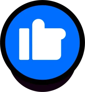 👍 thumbs up, like, positive, approval, gesture, blue telegram sticker