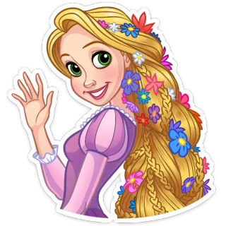 🌸 Rapunzel Tangled princesse, disney, raiponce, raiponce (film), dessin animé, fille telegram sticker