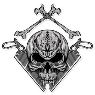 ☠️ skull, bones, gothic, spooky, death, dark telegram sticker