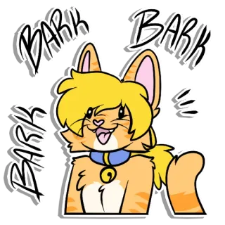 📣 BARK BARK BARK BARK chat, animal, animal de compagnie, chien, drôle, dessin animé telegram sticker