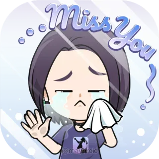 🥺 Miss You sad, crying, missing you, cartoon, girl, tearful telegram sticker