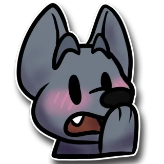 😳 dibujo animado, perro, sonrojo, tímido, lindo, pegatina telegram sticker