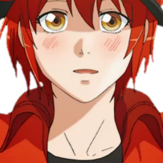 😳 Anime, Rotes Blutkörperchen, Charakter, Illustration, Cartoon, Cells at Work, Kawaii telegram sticker