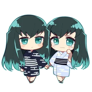 ❄️ Muichiro Tokito Demon Slayer 动漫, Q版, 时透, 鬼灭之刃 whatsapp sticker
