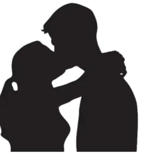 😘 silhouette, coppia, bacio, amore, romanzo whatsapp sticker
