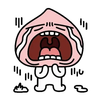 💬 llorando, triste, emoji, melocotón, personaje telegram sticker