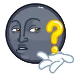 😕 pergunta, incerteza, confusão, lua, rosto, expressão telegram sticker