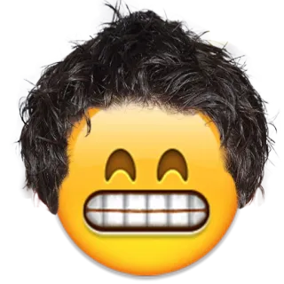 😁 emoji, face, hair, funny, meme, teeth telegram sticker