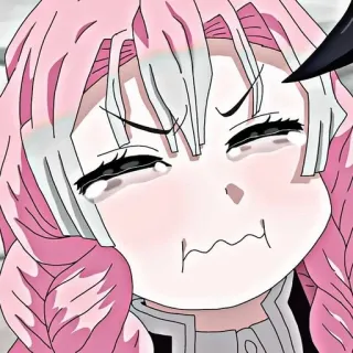 ❤️ Mitsuri Kanroji Demon Slayer Anime, Menangis, Mitsuri Kanroji, Demon Slayer, Ekspresi wajah telegram sticker