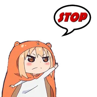 ⛔️ STOP Stop, Anime, En colère, Avertissement whatsapp sticker