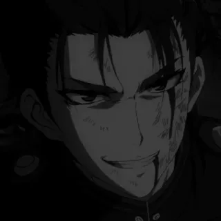 🖤 anime, male, portrait, blood, serious, angry whatsapp sticker