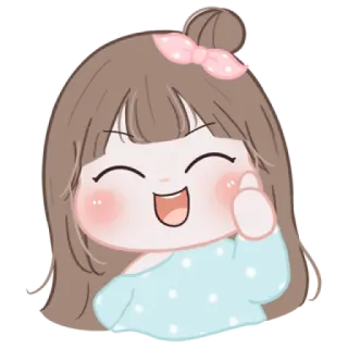 🍪 cute, girl, cartoon, sticker, happy, kawaii telegram sticker
