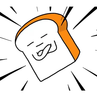 😝 Toast, Nourriture, Pain, Dessin animé, Personnage, Mignon whatsapp sticker