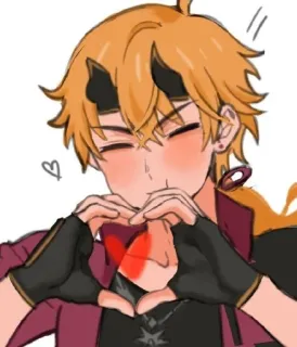 🍁 Thoma Genshin Impact 动漫, 原神, 托马, 角色, 爱, 爱心 telegram sticker