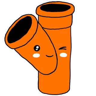 😅 tubo, dibujos animados, kawaii, fontanería, naranja telegram sticker