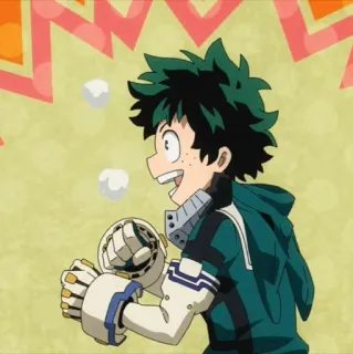 🥦 Izuku Midoriya My Hero Academia 애니메이션, 나의 히어로 아카데미아, 미도리야 이즈쿠, 데쿠, 개성, 히어로 telegram sticker