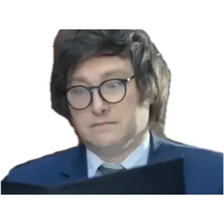 😱 Javier Milei politician, man, portrait, Argentina, Milei telegram sticker