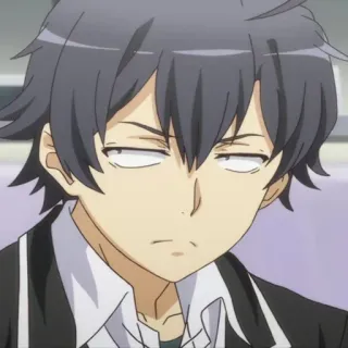 😕 Hachiman Hikigaya Oregairu Anime, Personaggio, Divertente, Espressione telegram sticker