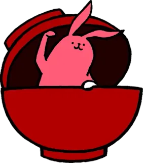 😀 Hase, Schüssel, süß, Tier, lustig, Cartoon, Figur whatsapp sticker
