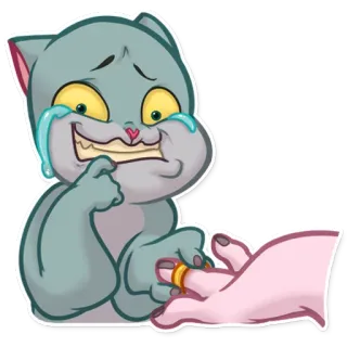 💒 แมว, ร้องไห้, แหวนแต่งงาน, แต่งงาน, หมั้น, การ์ตูน, อารมณ์, ความเศร้า telegram sticker