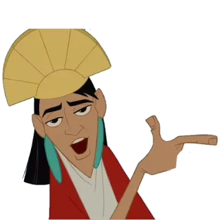 👉 Kuzco The Emperor's New Groove disney, kuzco, apontando, a nova onda do imperador, personagem telegram sticker