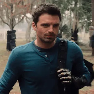 🍓 Bucky Barnes Bucky Barnes, Soldat de l'hiver, Sebastian Stan, Marvel, super-héros, homme, gants telegram sticker