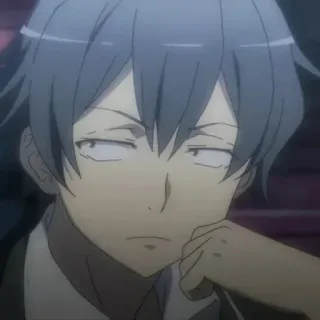 🍺 Hachiman Hikigaya My Teen Romantic Comedy SNAFU Anime, Charakter, Ausdruck, Teenager, gelangweilt, Hachiman Hikigaya, Oregairu whatsapp sticker