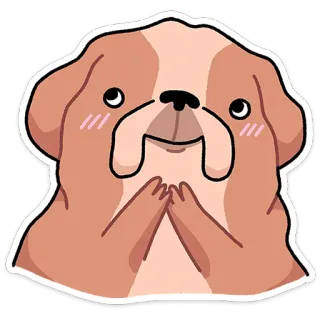 ⭐ chien, mignon, animal, kawaii, dessin animé, animal de compagnie, autocollant telegram sticker
