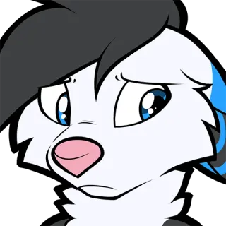 🙁 furry, cartone animato, animale, triste, espressione, illustrazione telegram sticker