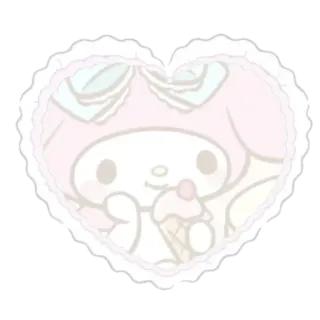 🌸 My Melody 마이멜로디, 산리오, 귀여운, 카와이, 토끼, 아이스크림 whatsapp sticker