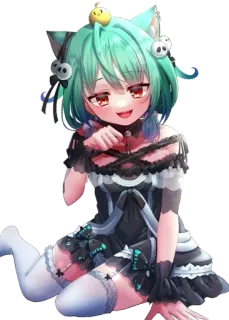 😈 Anime, Dessin animé, Personnage, Fille, Mignon, Kawaii whatsapp sticker