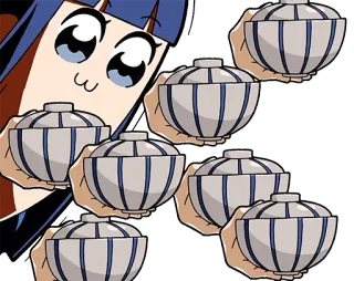 🍚 Popuko Pop Team Epic Anime, Manga, Niedlich, Lustig, Pop Team Epic, Popuko, Schüsseln telegram sticker