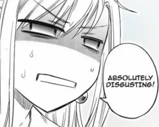 😒 ABSOLUTELY DISGUSTING! anime, disgustado, absolutamente, manga, expresión telegram sticker