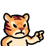 👉 tigre, arrabbiato, animale, cartone animato, che punta whatsapp sticker