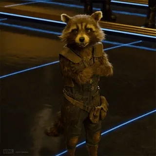 😉 Rocket Raccoon Guardians of the Galaxy raccoon, marvel, guardians of the galaxy, character, movie telegram sticker