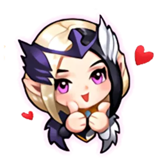 👍 anime, chibi, cute, hearts, cartoon, character telegram sticker