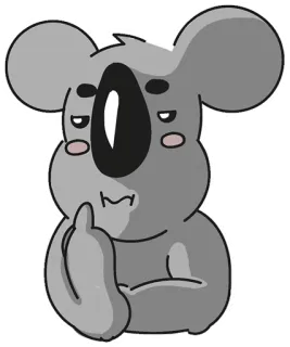 😒 Koala, Animal, Doigt d'honneur, Geste obscène, Dessin animé, Mignon, Impoli whatsapp sticker