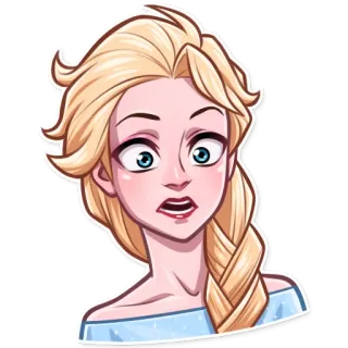 😨 Elsa Frozen Elsa, Frozen, Disney, dibujos animados, princesa, rubia, pegatina whatsapp sticker