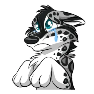 😢 animal, chorando, triste, lobo, furry, desenho animado telegram sticker