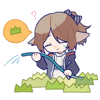 🌱 Anime, Tưới nước, Vườn, Dễ thương, Ống telegram sticker