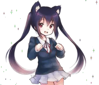 😍 Anime, Oreilles de chat, Kawaii, Mignon, Manga, Fille, Chat whatsapp sticker