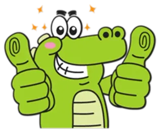 🐊 ワニ, いいね, 漫画, 動物, 緑, ポジティブ telegram sticker